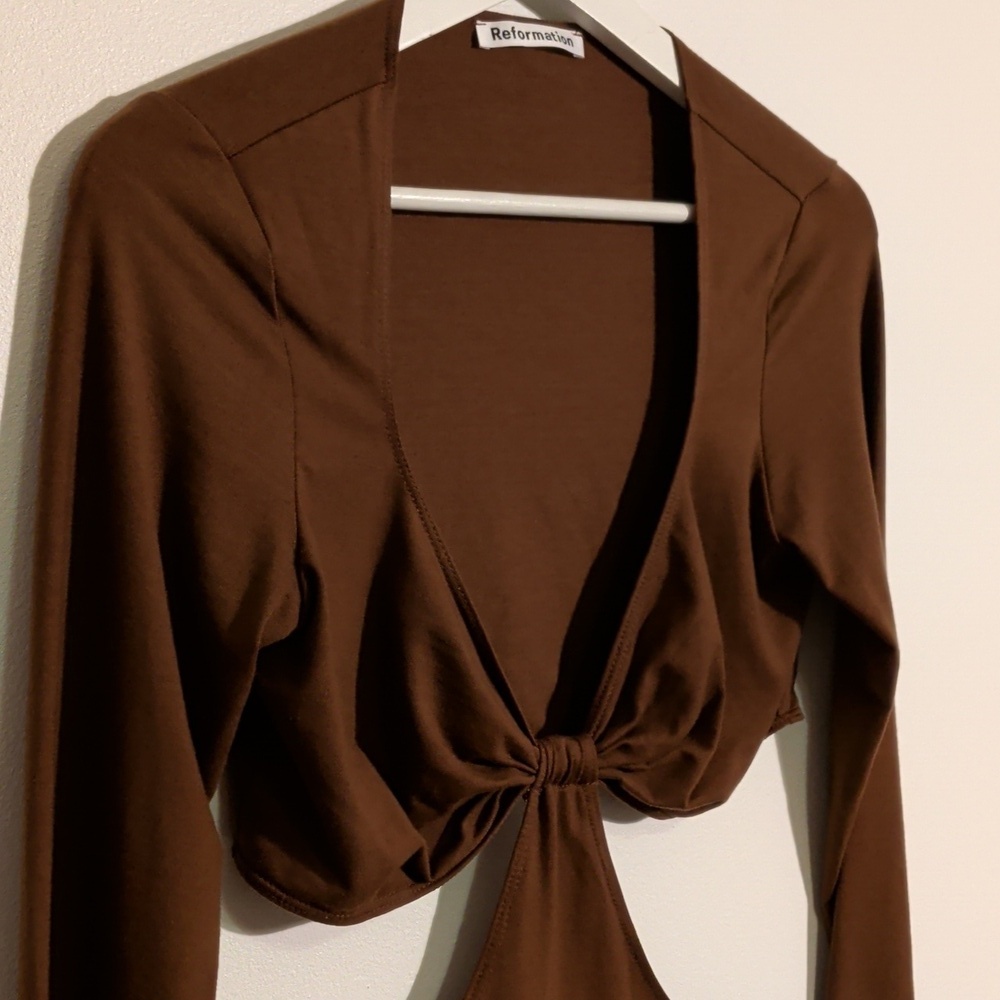 REFORMATION hale dress in brown - size medium - Picture 5 of 10